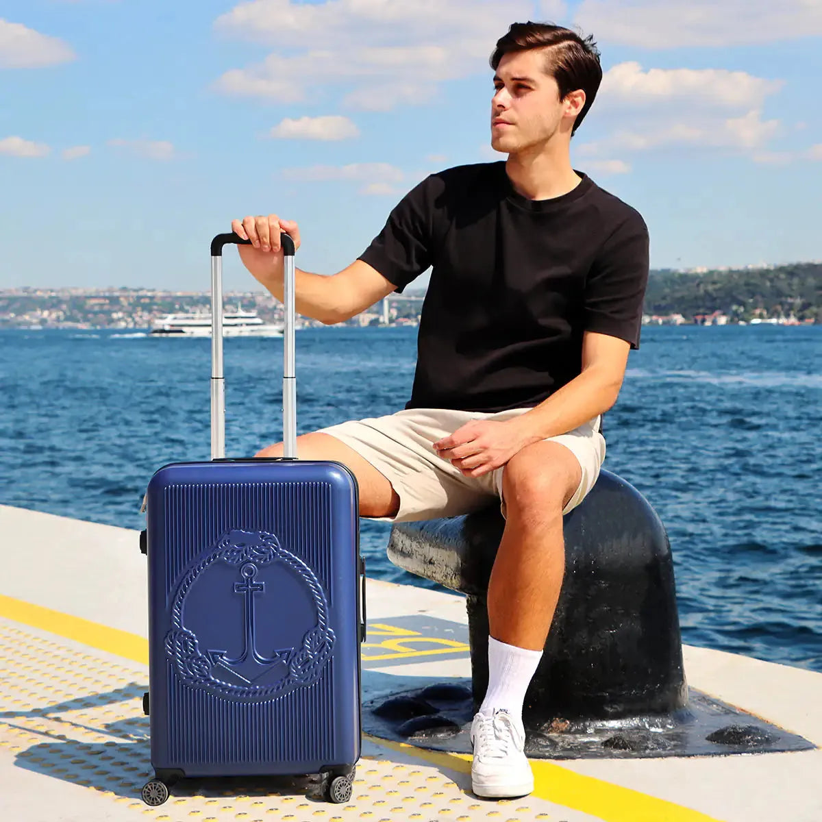 Biggdesign Ocean Carry On Luggage, Blue, Small - CEW Store