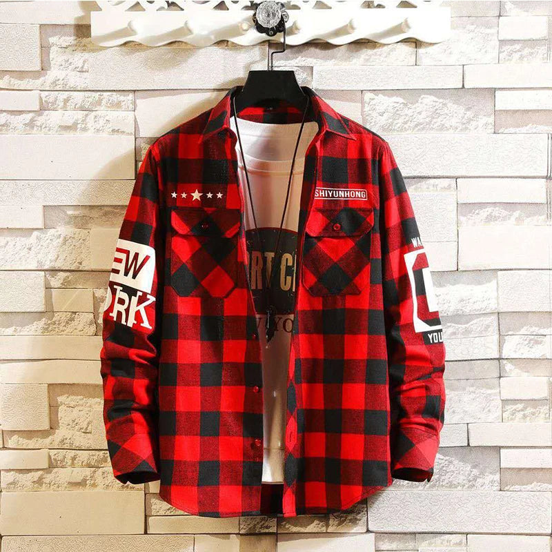 Men's Shirt Classic Plaid Long Sleeve