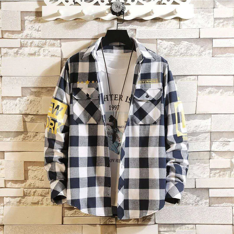 Men's Shirt Classic Plaid Long Sleeve