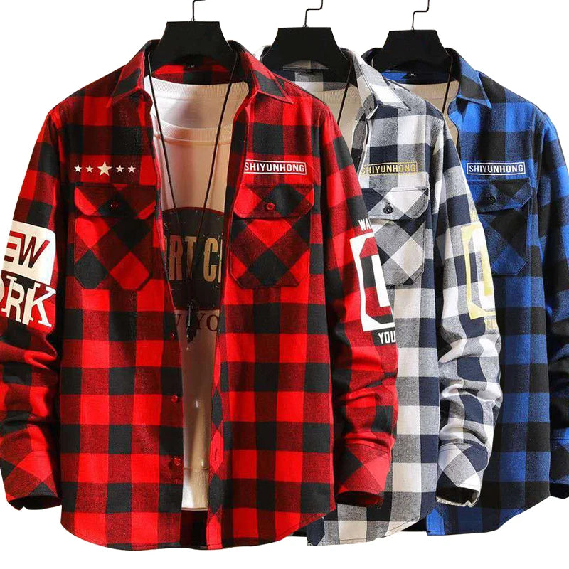 Men's Shirt Classic Plaid Long Sleeve