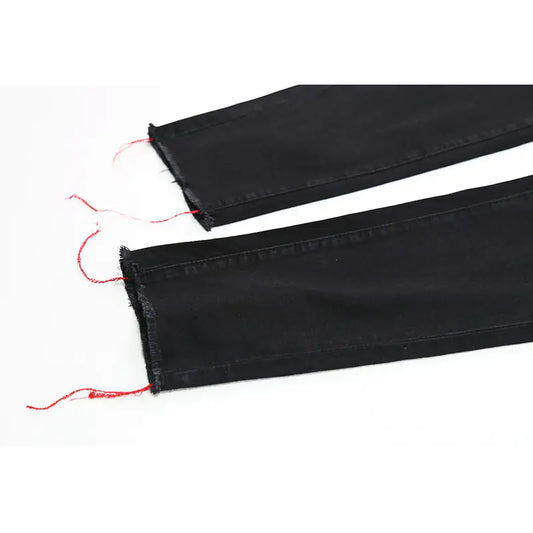 Slim Fit Black Wash Jeans with Zipper Closure