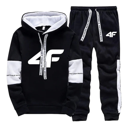 Sports Men's Tracksuit Hooded Long Sleeves