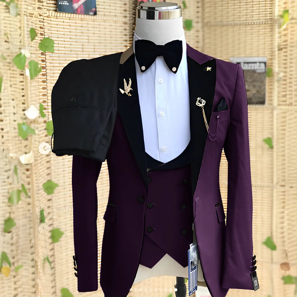Groom Tuxedo Formal Blazer Elegant Suit for Men