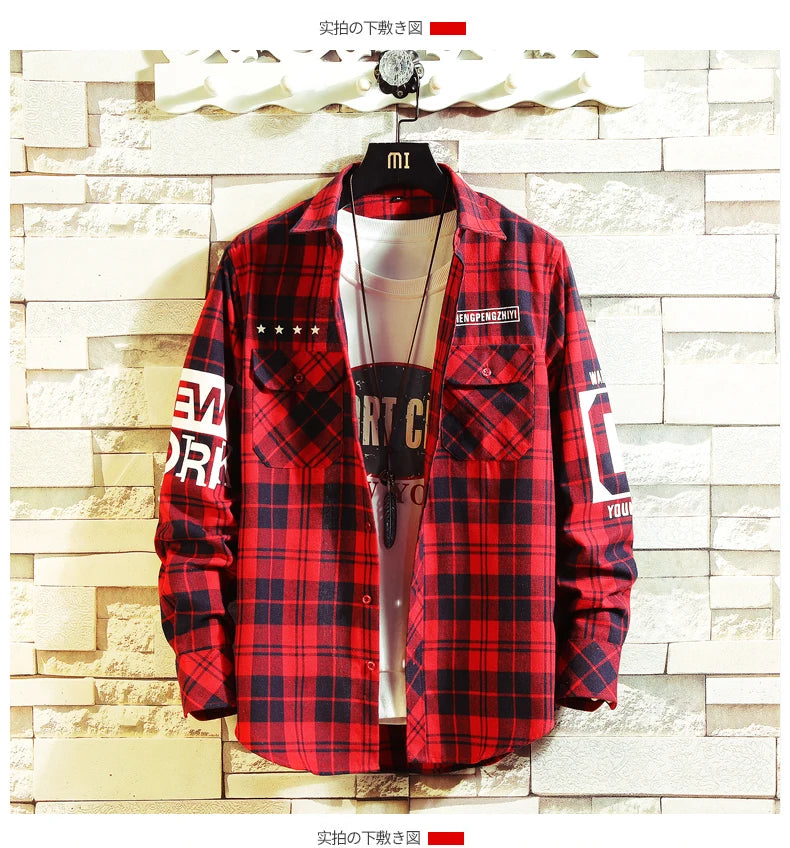 Men's Shirt Classic Plaid Long Sleeve