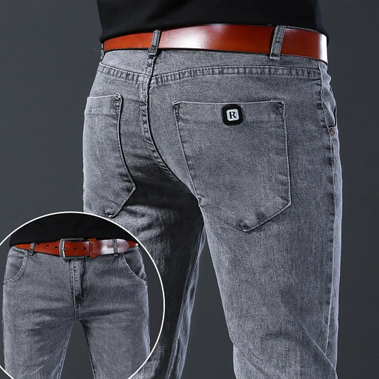 New men style elastic jeans