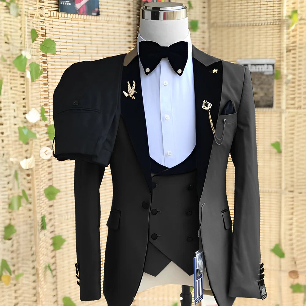 Groom Tuxedo Formal Blazer Elegant Suit for Men