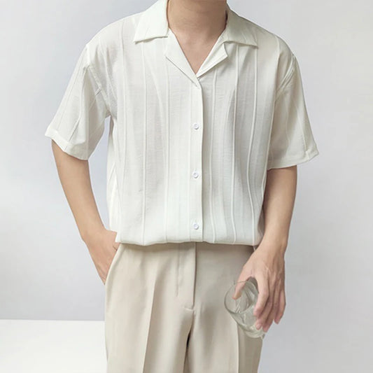 Korean Fashion Men's Luxury Business Retro Shirt