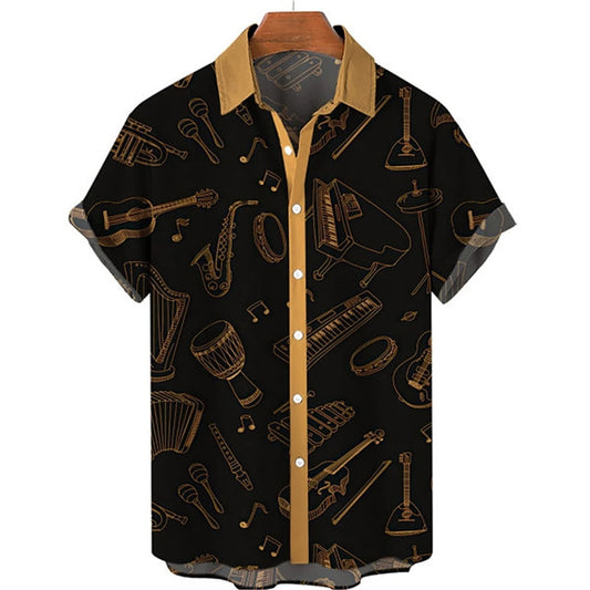 Hawaiian men's short-sleeved shirt
