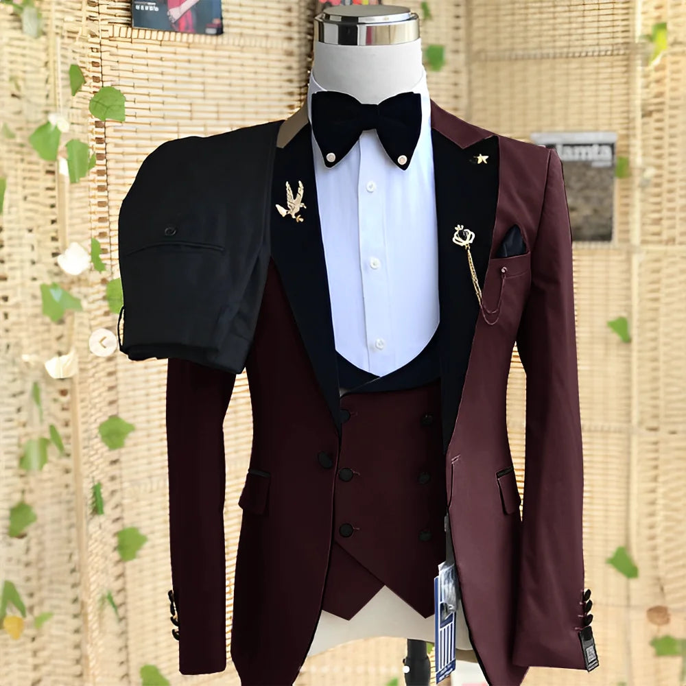 Groom Tuxedo Formal Blazer Elegant Suit for Men
