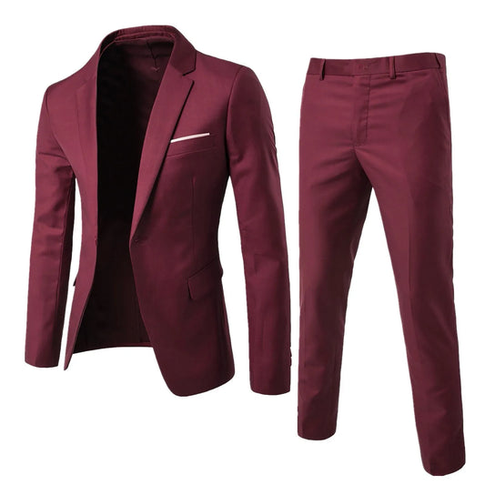 Fashion Slim Waist 2 Pieces Set Wedding Suits For Men