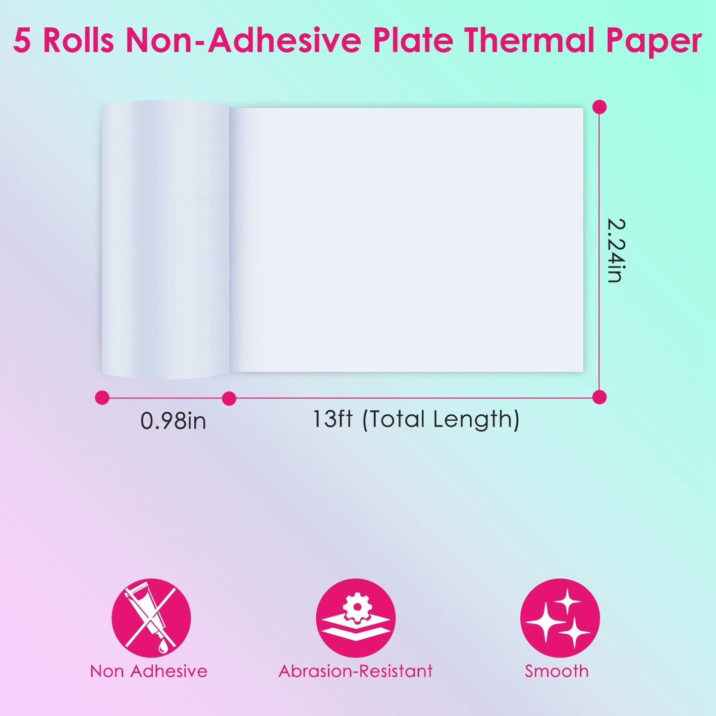5 Rolls Regular Printer Paper Plate Mini