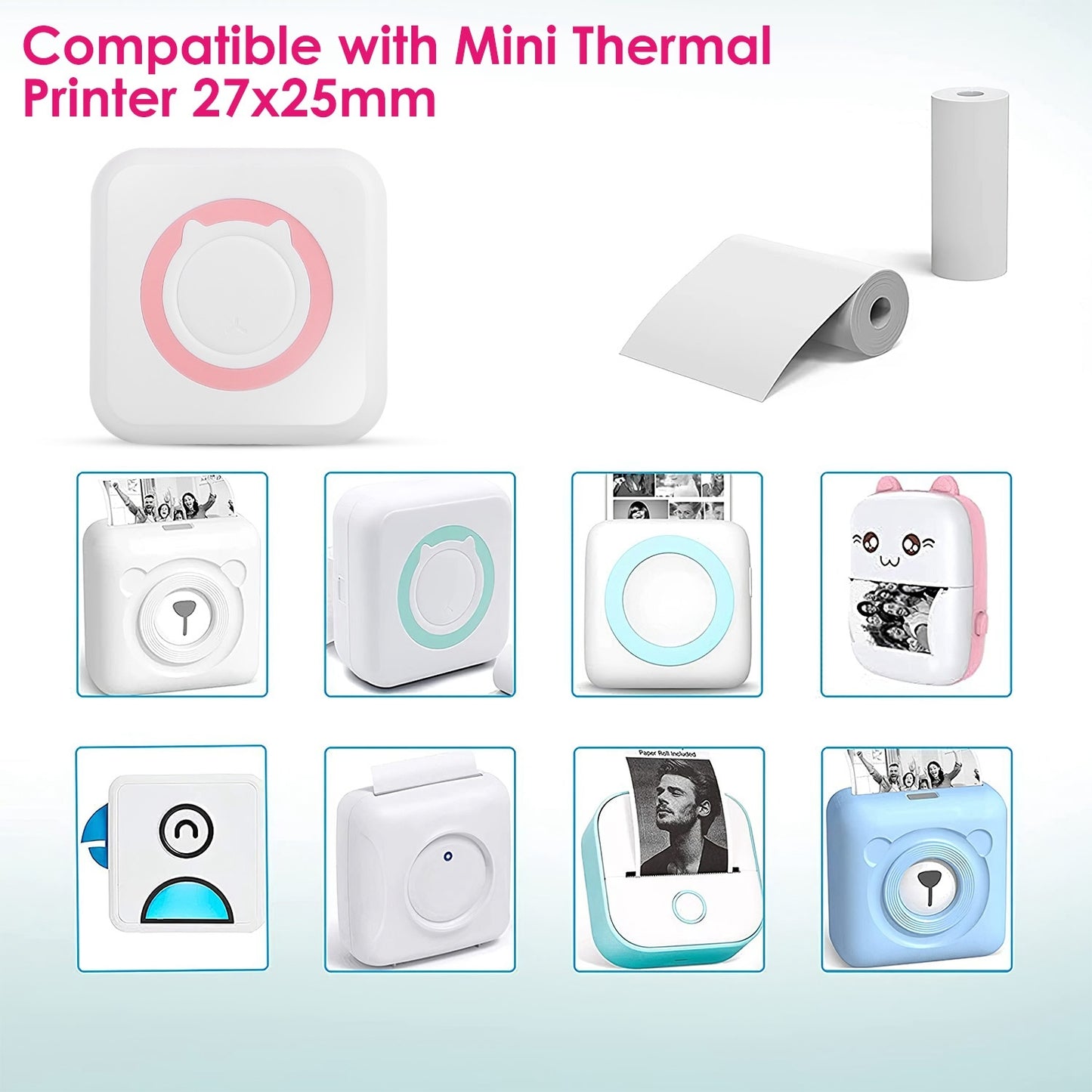 5 Rolls Regular Printer Paper Plate Mini