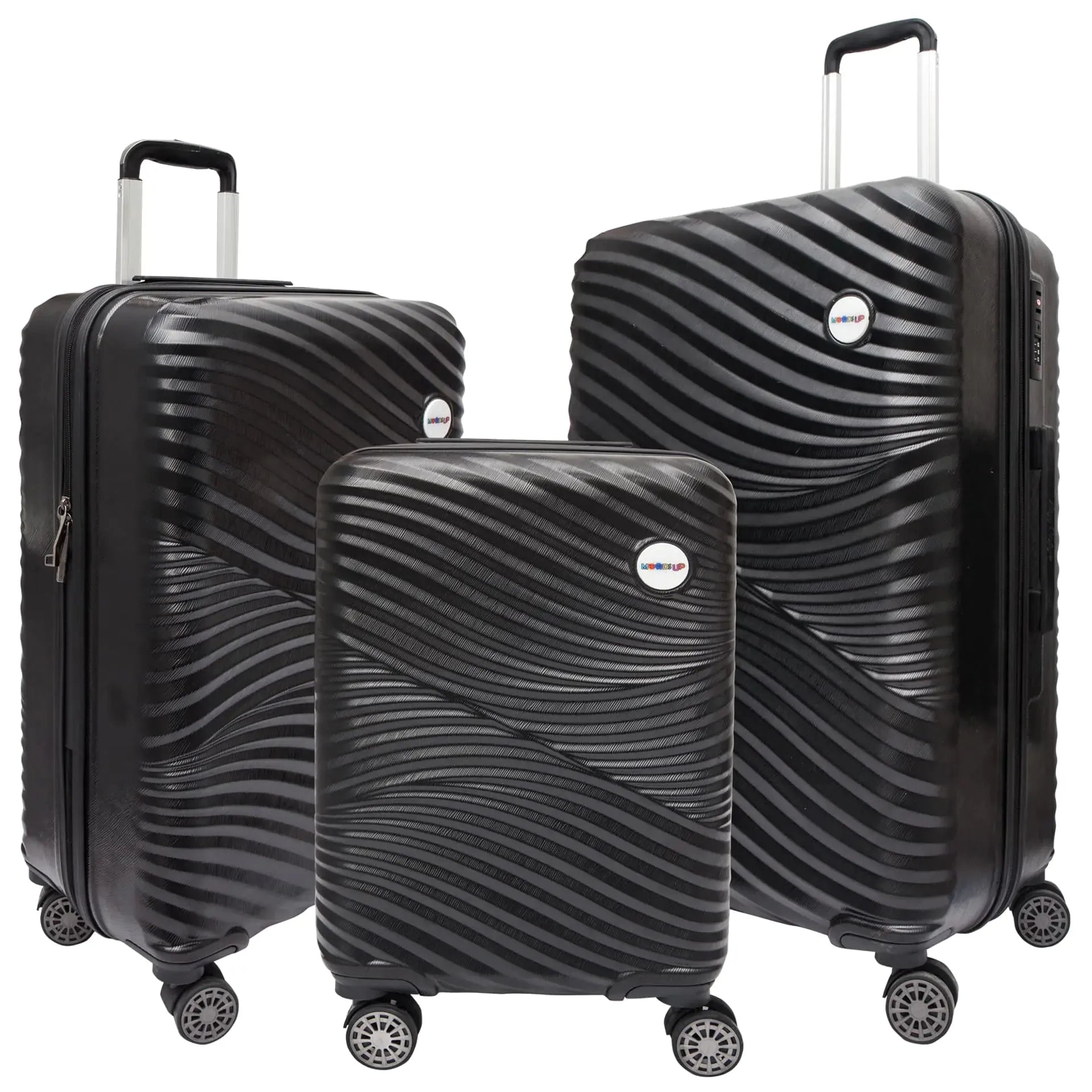 Biggdesign Moods Up Black 3-Piece Luggage Set - CEW Store