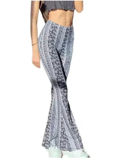 Boho Flare Print Pants for Women - CEW Store