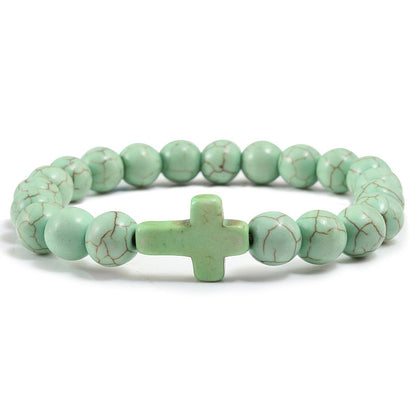 Blue Turquoise Cross Bracelet