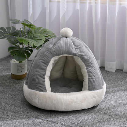 Half Enclosed Kennel Dog Bed Enclosed Kitty Kennel