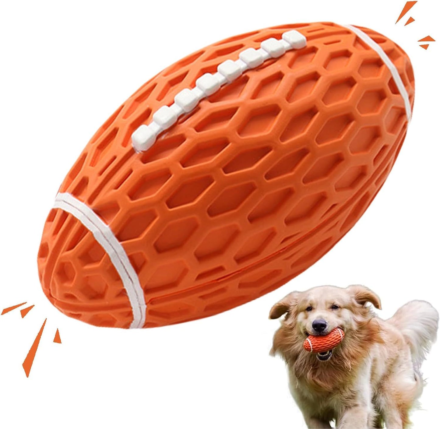 Dog Toys Durable And Squeaky Rugby Dog Toy, Perfect For Aggressive Chewers, Large Dogs, And Rough Playtime