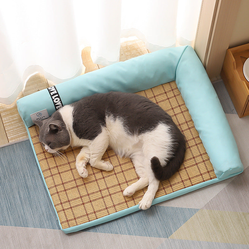 Summer Cooling Mats Cat Bed Dog Bed Dog Sofa Pet Mats Cat House Ice Pad Dog Sleeping Mats Cool Cold Bamboo Fiber Cat Bed