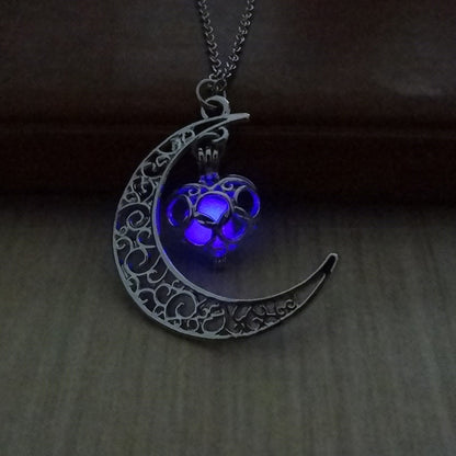 Glowing Pendant Necklaces Silver Plated Chain Necklaces