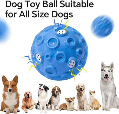 Dog Toy Ball For Aggressive Chewers Interactive Dog Ball Toy With Magical Squeaky Sound Durable Elastic Rubber Pet Chew Toys For Small Medium Large Dogs Relieve Anxiety Toy