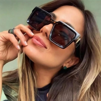 New Retro Large Frame Square Sunglasses Women Brand Designer Fashion Sun Glasses Lady Outdoor Travel Eyewear UV400 Gafas De Sol