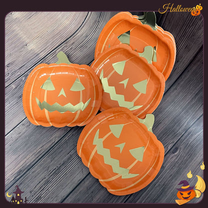 Disposable Dinner Plates DIY Pumpkin Halloween Paper Plates