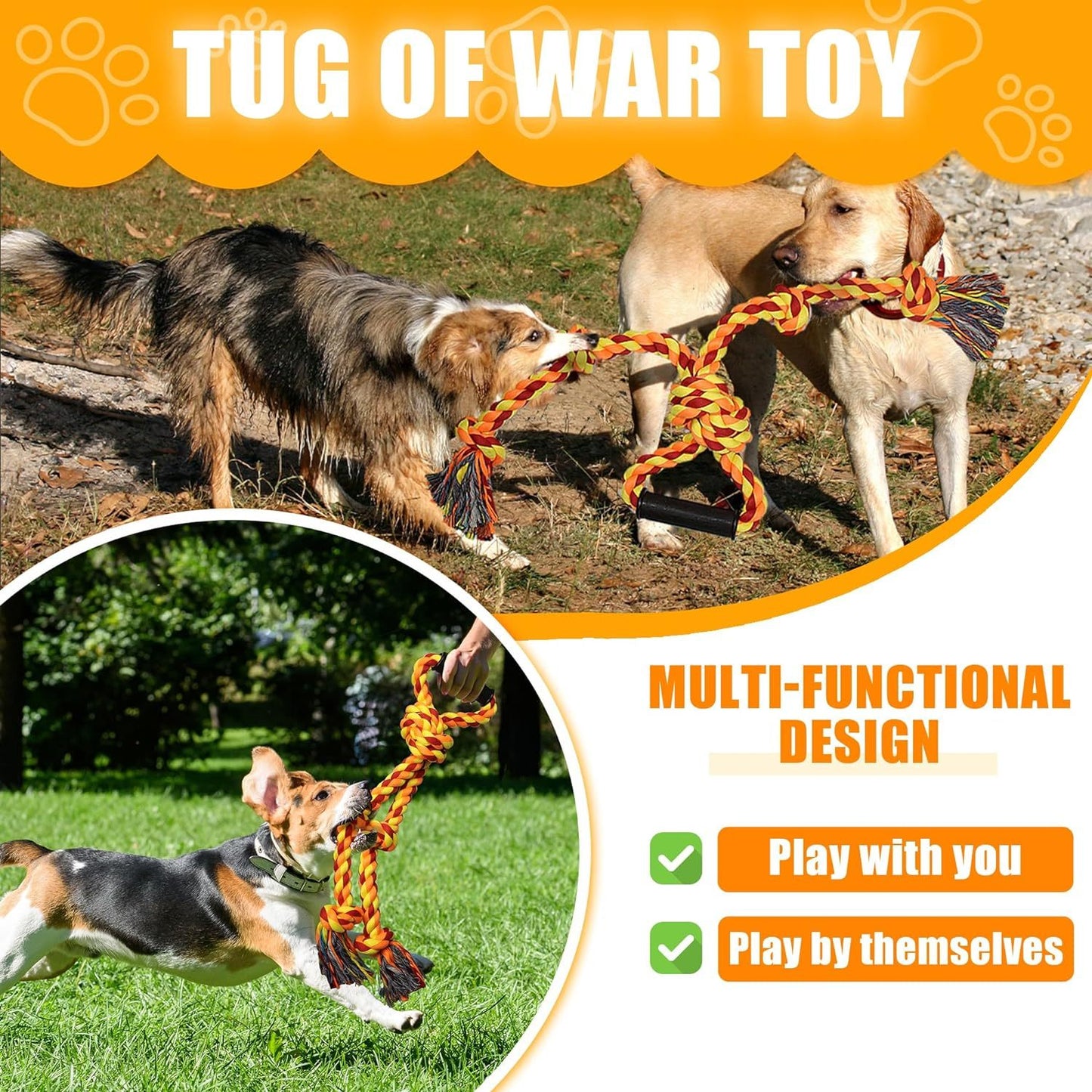 Dog Rope Toys For Aggressive Chewers Large Breeds Tough Dog Chew Toys For Large And Medium Dogs Indestructible Dental Cleaning Dog Tug Of War Toys