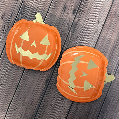 Disposable Dinner Plates DIY Pumpkin Halloween Paper Plates