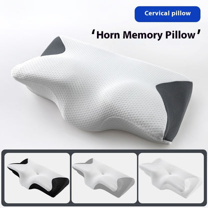 Sleep Cervical Support Horn-shaped Memory Cotton Pillow