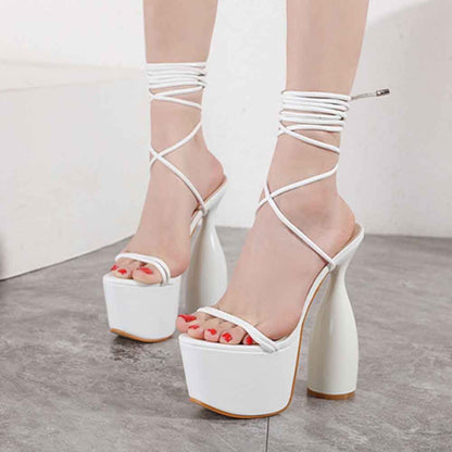 Waterproof Platform With Straps High Heel Sandals