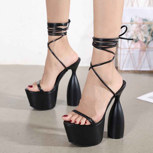 Waterproof Platform With Straps High Heel Sandals