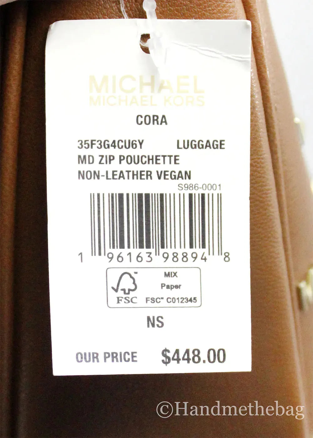 Michael Kors Cora Medium Luggage Studded Pouchette Bag - CEW Store