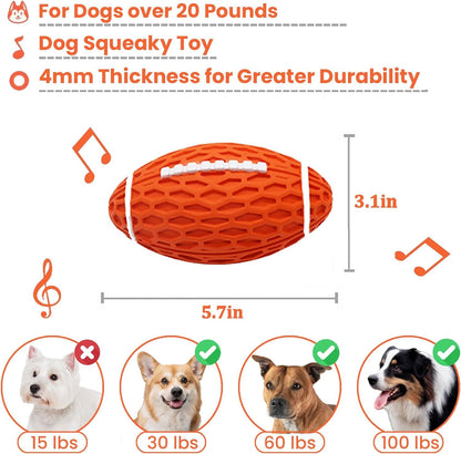 Dog Toys Durable And Squeaky Rugby Dog Toy, Perfect For Aggressive Chewers, Large Dogs, And Rough Playtime