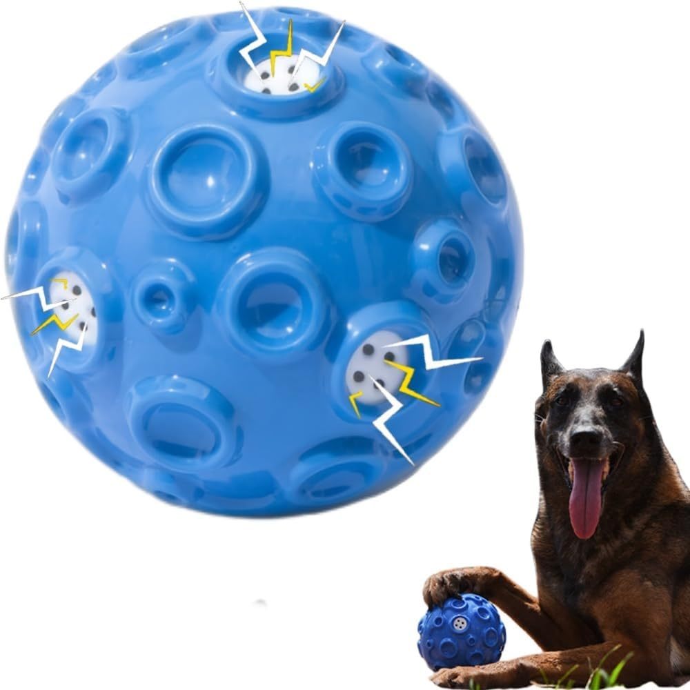 Dog Toy Ball For Aggressive Chewers Interactive Dog Ball Toy With Magical Squeaky Sound Durable Elastic Rubber Pet Chew Toys For Small Medium Large Dogs Relieve Anxiety Toy