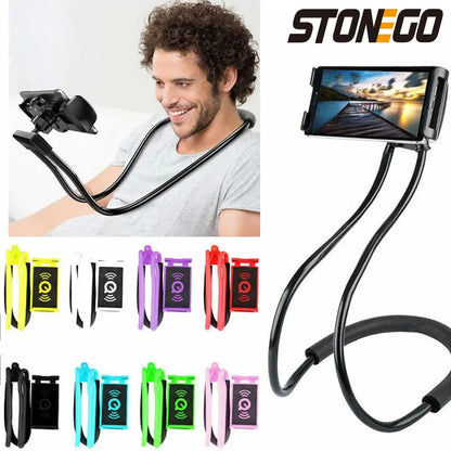 STONEGO  Mobile Phone Holder Hanging Neck Lazy Cellphone Mount Accessories Adjustable 360 Degree Phones Holder Stand for IPhone