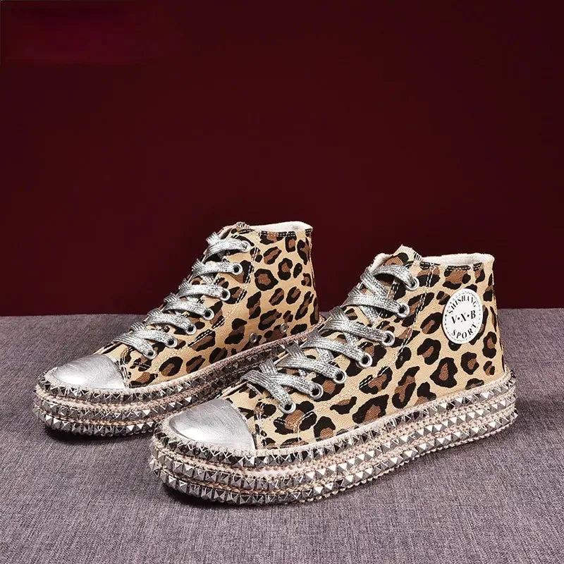 Women Leopard Canvas Shoes - CEW Store