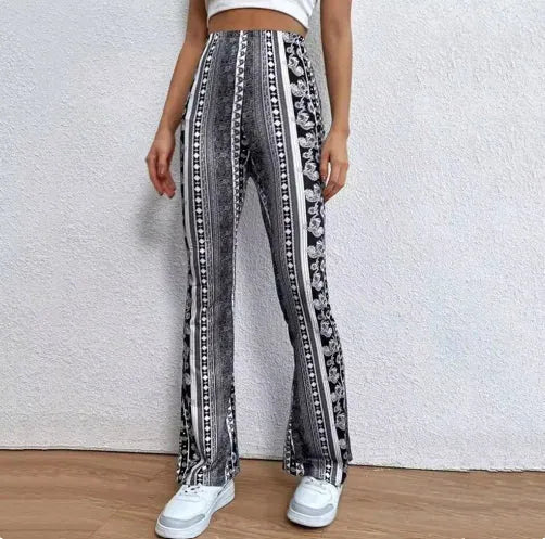 Boho Flare Print Pants for Women - CEW Store