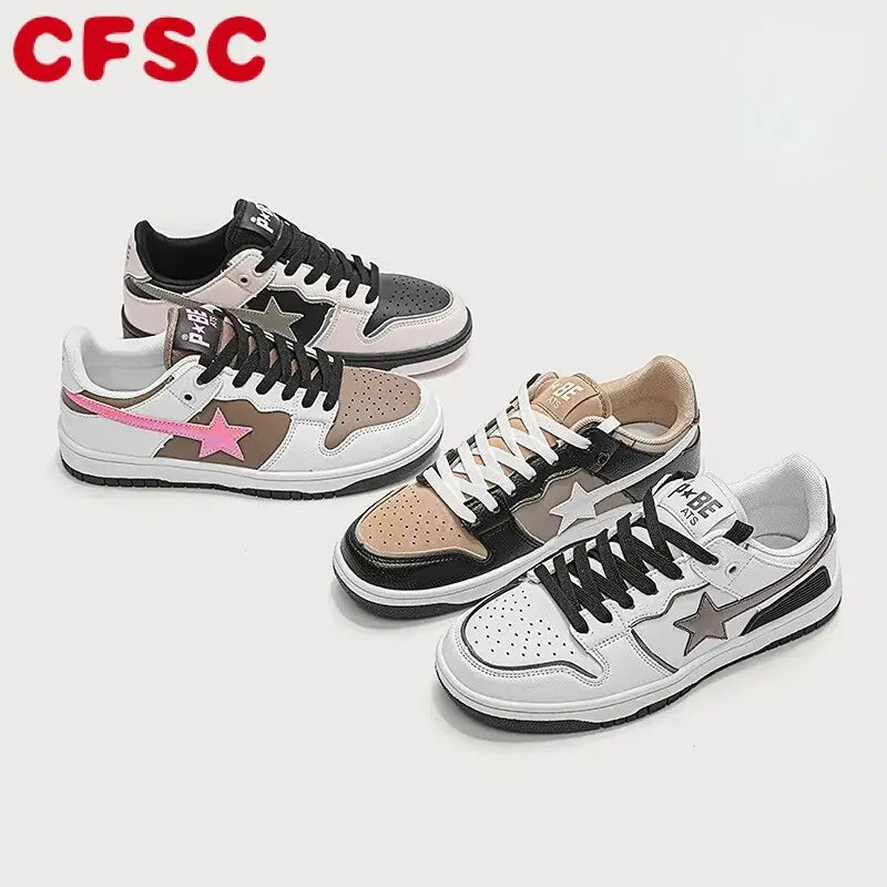 Y2K Women Shoes Fashion Classic Sneakers Multicolor Retro Star Skateboard Shoes men woman Couple Students Outdoor Casual Sport - CEW Store