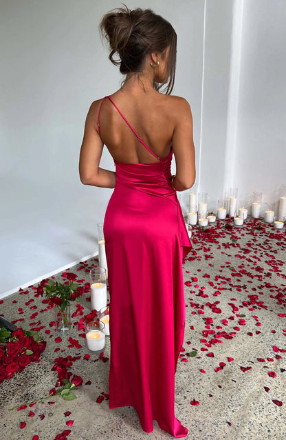 Satin One-Shoulder Sexy Prom Dresses - CEW Store