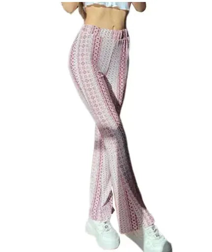 Boho Flare Print Pants for Women - CEW Store