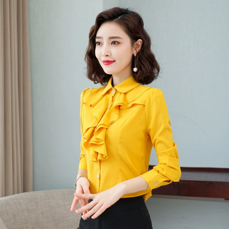 Early Spring New Chiffon Long Sleeve Business Wear Silm Shirt