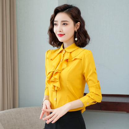 Early Spring New Chiffon Long Sleeve Business Wear Silm Shirt