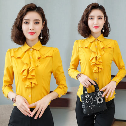 Early Spring New Chiffon Long Sleeve Business Wear Silm Shirt