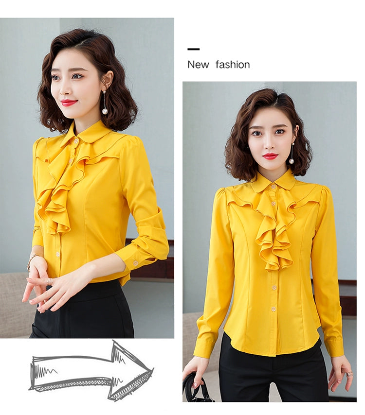 Early Spring New Chiffon Long Sleeve Business Wear Silm Shirt