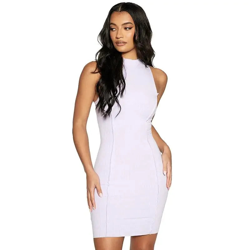 Ribbed Sleeveless Bodycon Summer Dresses For Women - CEW Store