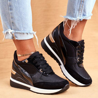 Women Sport Casual Sneakers Wedge Heel Walking Running Shoes 2024