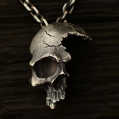 Vintage Fashion Half Face Skull Necklace for Men Gothic Punk Men Skeleton Pendant Fashion Personality Halloween Jewelry Gifts