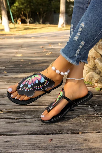 Butterfly Summer Flip Flops Women New Luxury Designer