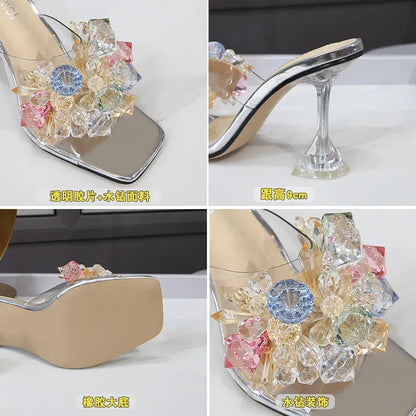 Sexy Casual Shoes Plus Size Women Open Toe Transparent Slippers - CEW Store