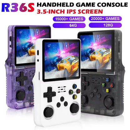 R36S Retro Handheld Video Game Console Linux System 3.5 Inch IPS Screen Portable Pocket Video Player 128GB Games Mini Boy Gift